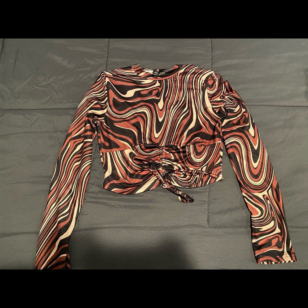 Multicolor brown top size medium